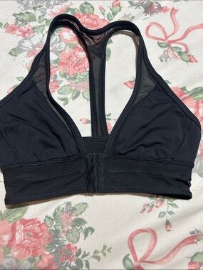 lululemon athletica Black Racerback Mesh-Trim Sports Bra